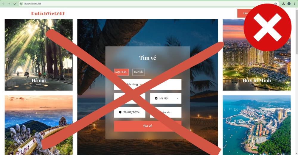 Website lừa đảo: dulichviet247.net