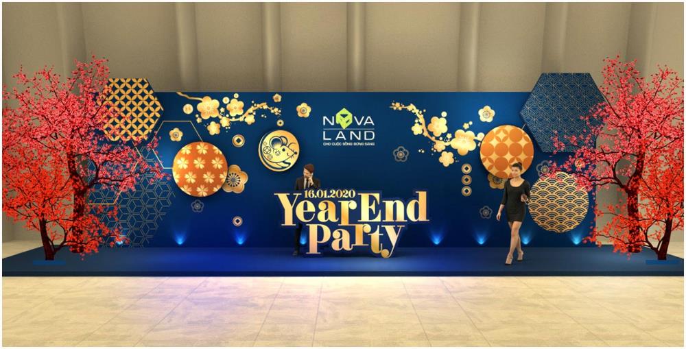 Backdrop Year End Party - B&iacute; quyết tạo kh&ocirc;ng gian check-in ấn tượng - Eprint