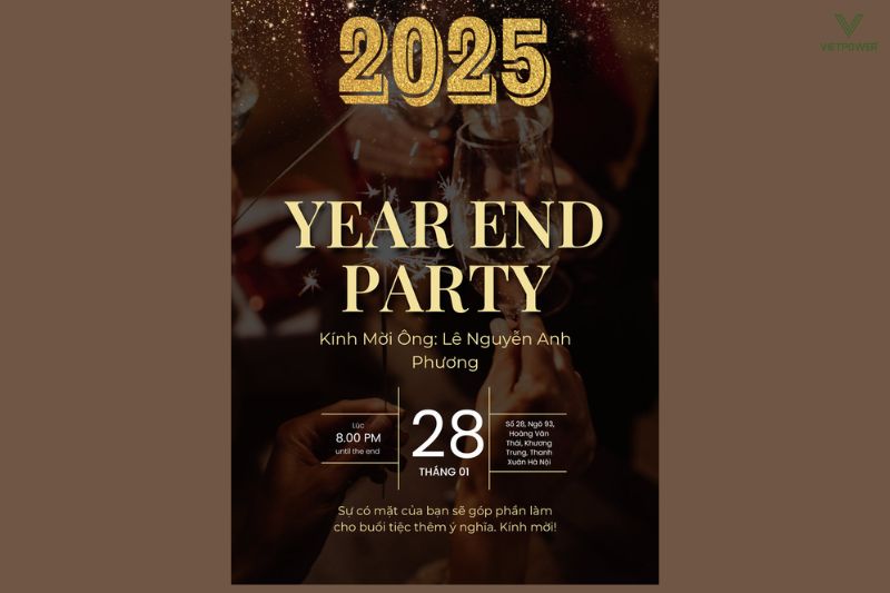 Thông báo Year End Party: Mẫu & hướng dẫn chuẩn nhất